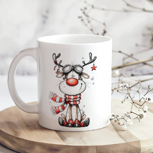 Rolig julmugg med ren – Å hjort! Kaffemugg