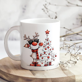 Rolig julmugg med ren – Oj älgen! Kaffemugg