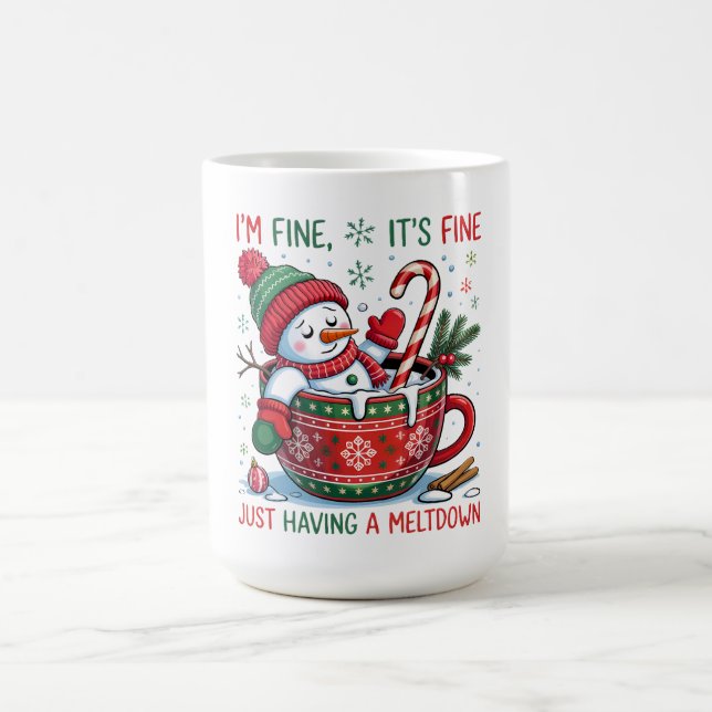 Rolig julmugg med snöman kaffemugg (Center)