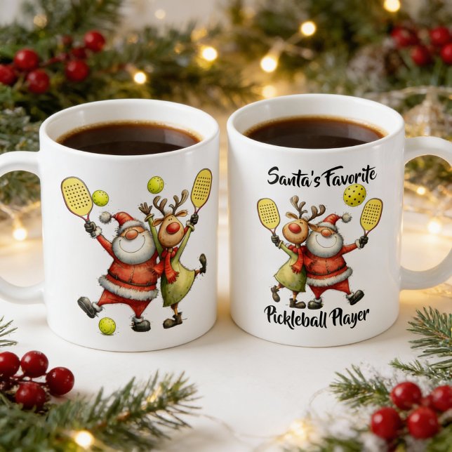 Rolig julpickleball kaffemugg (funny christmas pickleball mug)