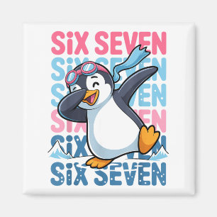 Rolig julpingvin dabbar jul dab sex sju magnet