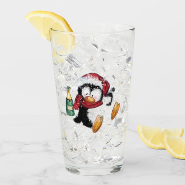 Rolig julpingvin glas (Framsida Ice)