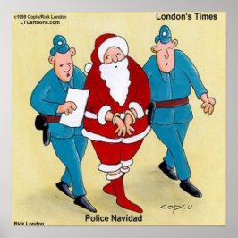 Rolig julplakat för polisen poster