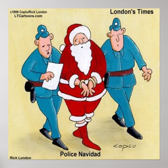 Rolig julplakat för polisen poster (Framsidan)