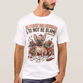 Rolig julpresent för fransk bulldog t shirt