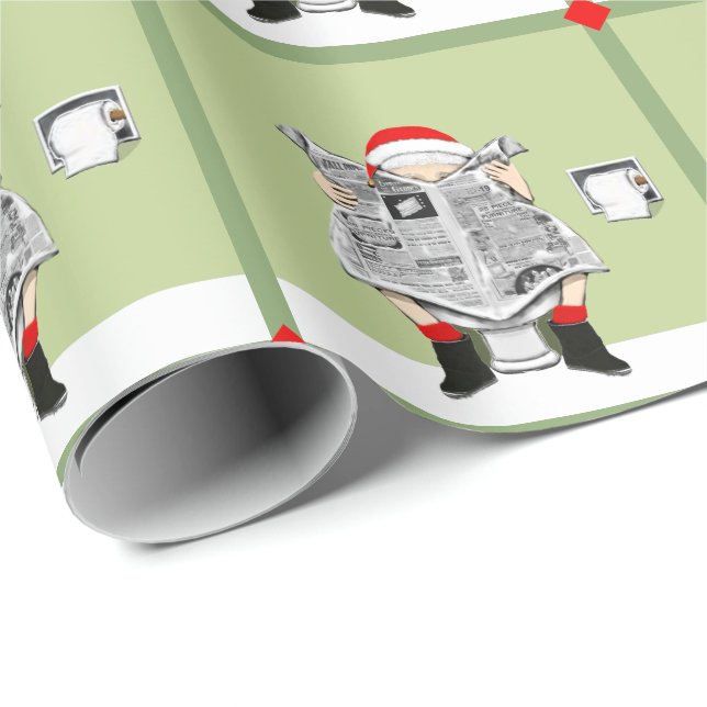 Rolig julpresent i vit elefant-stil presentpapper (Rullad Hörn)