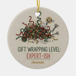 Rolig julpresentförpackning på expertnivå julgransprydnad keramik