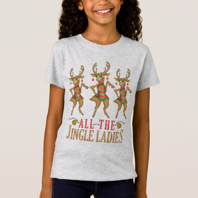 Rolig julren alla klirrdamer t shirt (Framsida)