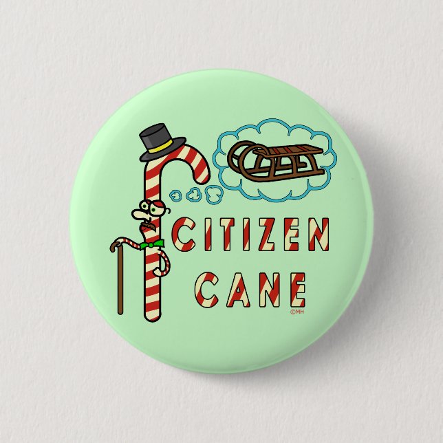 Rolig julskämt Citizen Cane Knapp (Framsida)