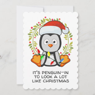 Rolig julskämtssång Pingvin Julkort