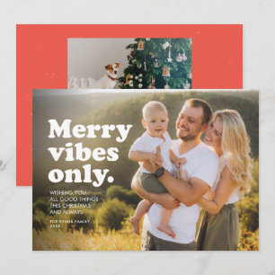 Rolig julstämning endast rolig retro jul fotokort julkort