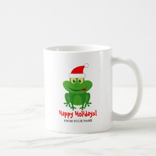 Rolig jultomte groda tecknad anpassad jul kaffemugg