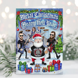 Rolig jultomte Heavy Metal julkort Helgkort