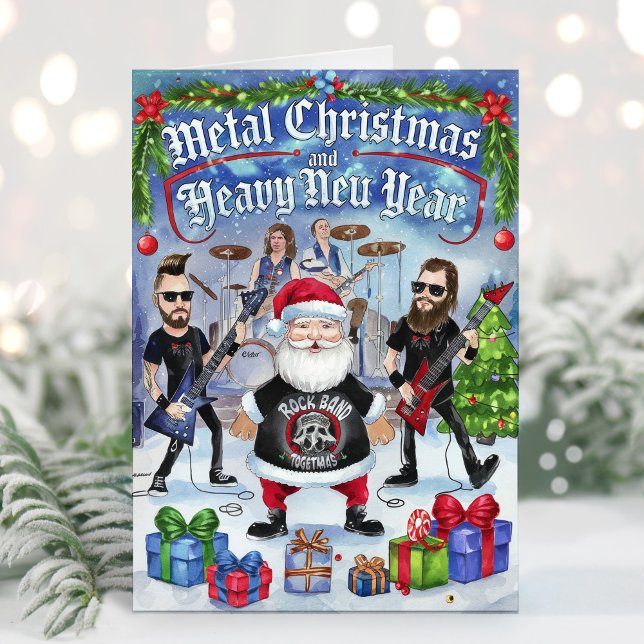Rolig jultomte Heavy Metal julkort Helgkort (Skapare uppladdad)