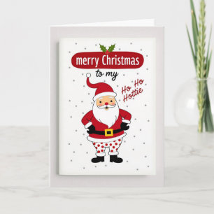 Rolig jultomte Ho Ho snygging julkort Kort