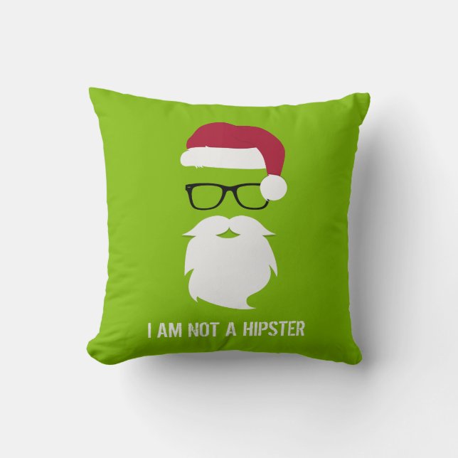 ROlig JULTOMTE - JAG ÄR INTE EN HIPSTER Kudde (Framsida)