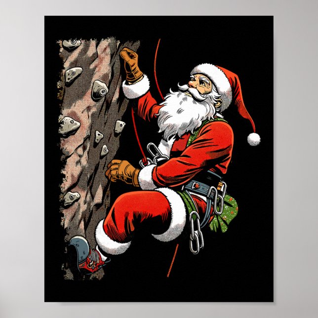 Rolig jultomte klättervägg jul xmas Boulderin Poster (Framsidan)