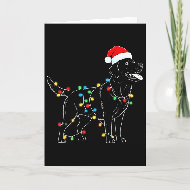 Rolig jultomte Labrador Retriever Julbelysning Gör Kort (Framsida)