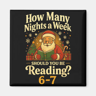 Rolig jultomte som läser 67 Meme Tee jul lärare Magnet