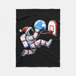 Rolig jultomtehatt astronaut dunkar jord basketbol fleecefilt