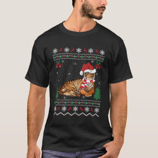 Rolig jultomtehatt Tiger Älskare Julpresent Ful Ti T Shirt