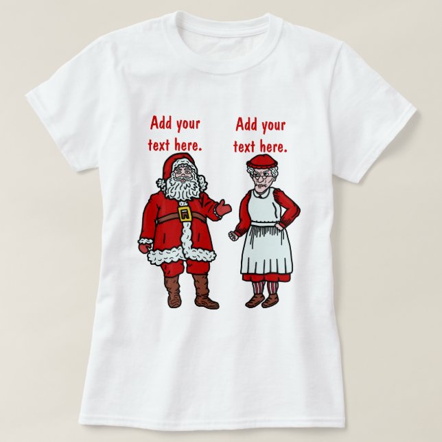 Rolig jultomten & Fru julpersonlig Tee Shirt (Design framsida)