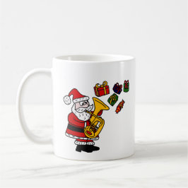 Rolig jultomten som leker Tubajulkonst Kaffemugg
