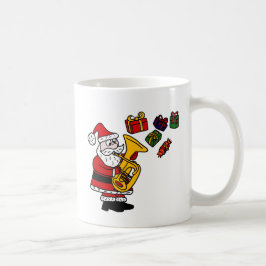 Rolig jultomten som leker Tubajulkonst Kaffemugg