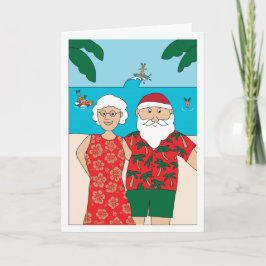 Rolig jultomtenstrandjul helgkort