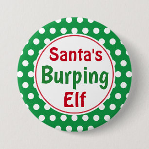 Rolig jultomtes rapande tomte julknapp pin knapp