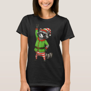 Rolig jultvättbjörn utklädd som tomte med solglasö t shirt