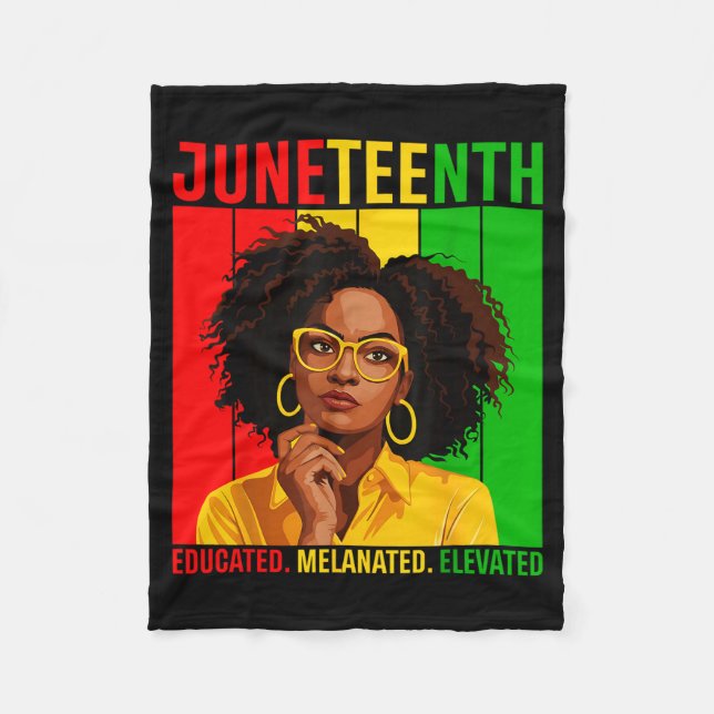 Rolig juneteenth svarta historiemånaden afrikansk fleecefilt (Framsidan)