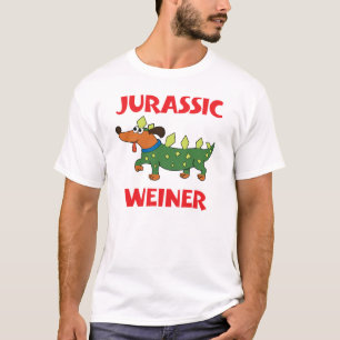 Rolig Jurassic hund för Weiner hundDinosaur T Shirt