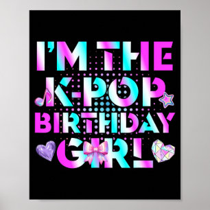 Rolig k-pop födelsedagsflickor koreansk musikälska poster