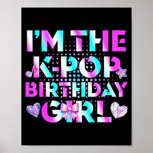 Rolig k-pop födelsedagsflickor koreansk musikälska poster (Framsidan)