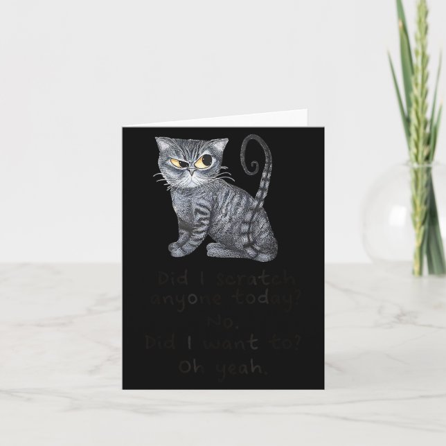 Rolig Ka_ Sarkastisk Katt Klöste Jag Någon Idag Kort (Framsida)