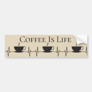 Rolig kaffe är livet hjärtslag Nyhet Bildekal