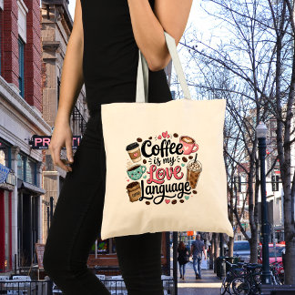 Rolig kaffe är mitt kärleksspråk tygkasse