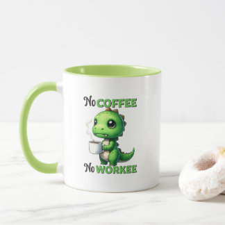 Rolig kaffe arbete ordkonst mugg