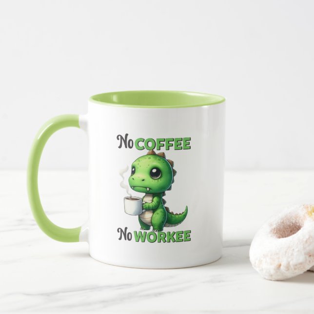 Rolig kaffe arbete ordkonst  mugg (Med munk)