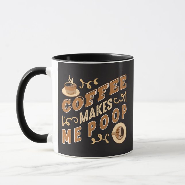 Rolig kaffe får mig att bajsa mugg (Vänster)