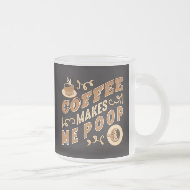 Rolig Kaffe Får Mig Att Skira  Frostad Glasmugg (Höger)