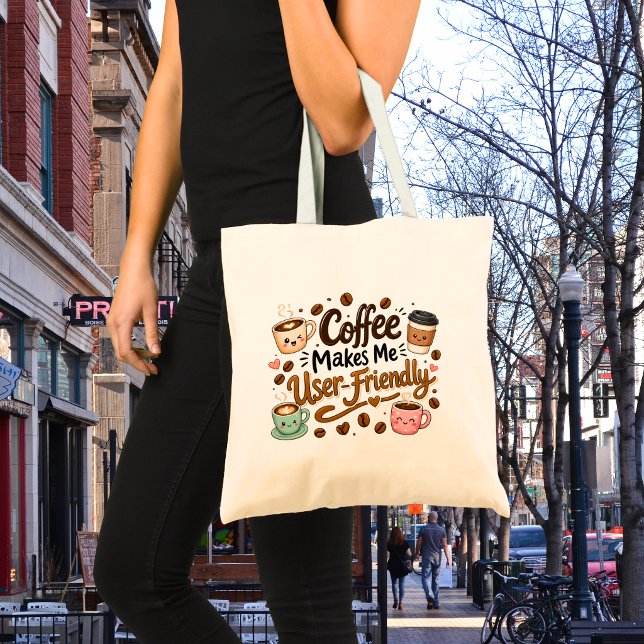Rolig kaffe gör mig användarvänlig  tygkasse (Skapare uppladdad)