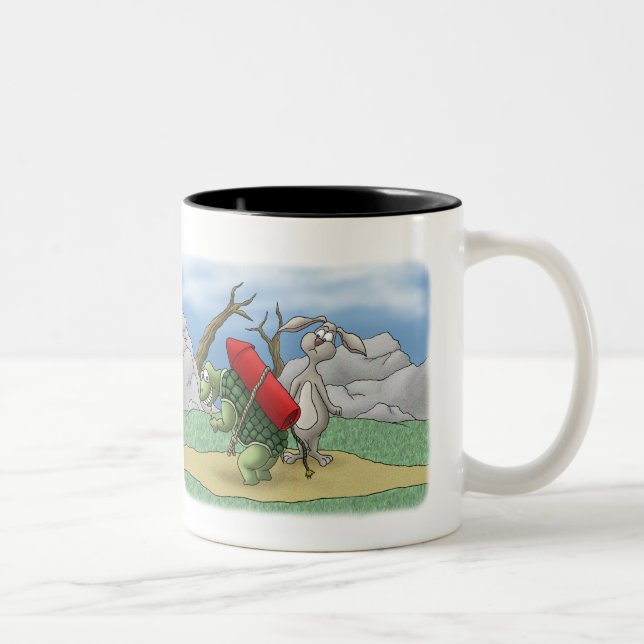 Rolig kaffe koppar: Mer smart arbete Två-Tonad Mugg (Höger)