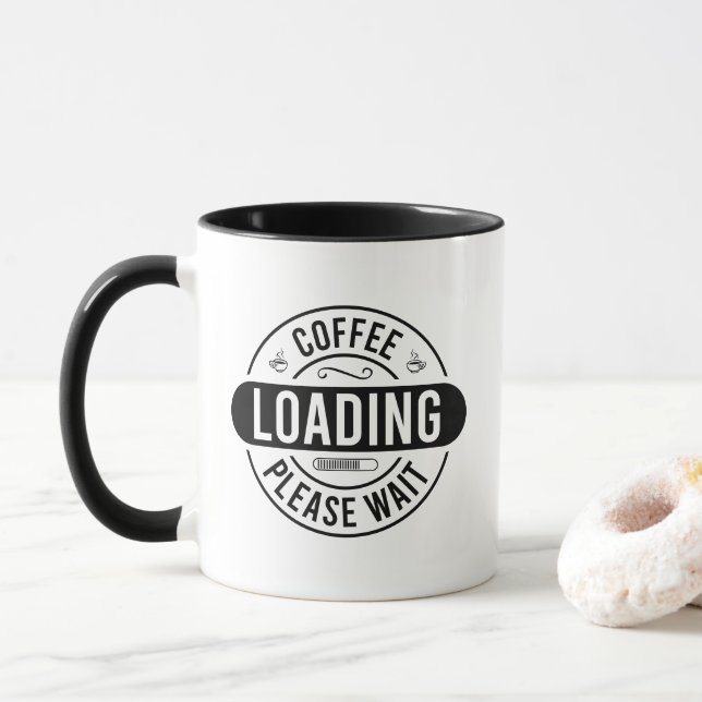 Rolig kaffe laddar ordkonst  mugg (Med munk)