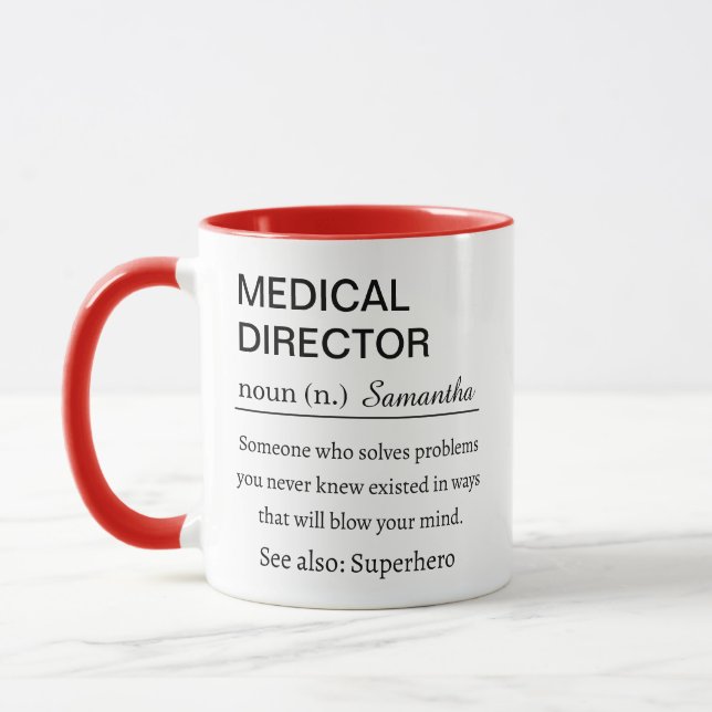 Rolig kaffe med definition av medicinsk direktör mugg (Vänster)