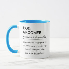 Rolig kaffe med definition för hundfrisör mugg