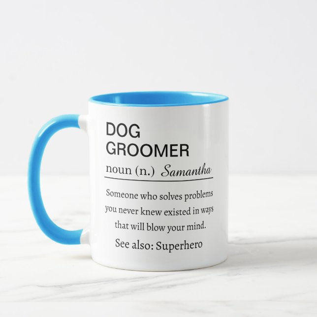 Rolig kaffe med definition för hundfrisör mugg (Vänster)