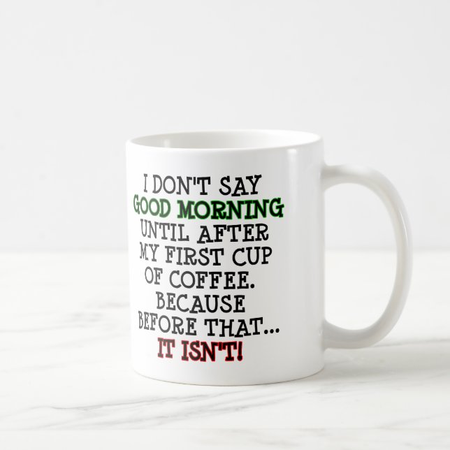 Rolig Kaffe Mugg för God Morgon eller Resemugg (Höger)
