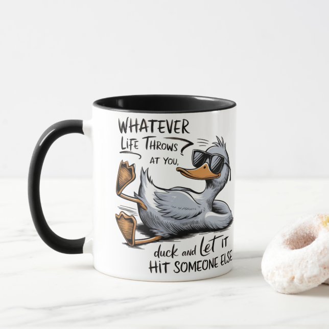 Rolig Kaffe Mugg - Vad Livet än Kastar på Dig (Med munk)